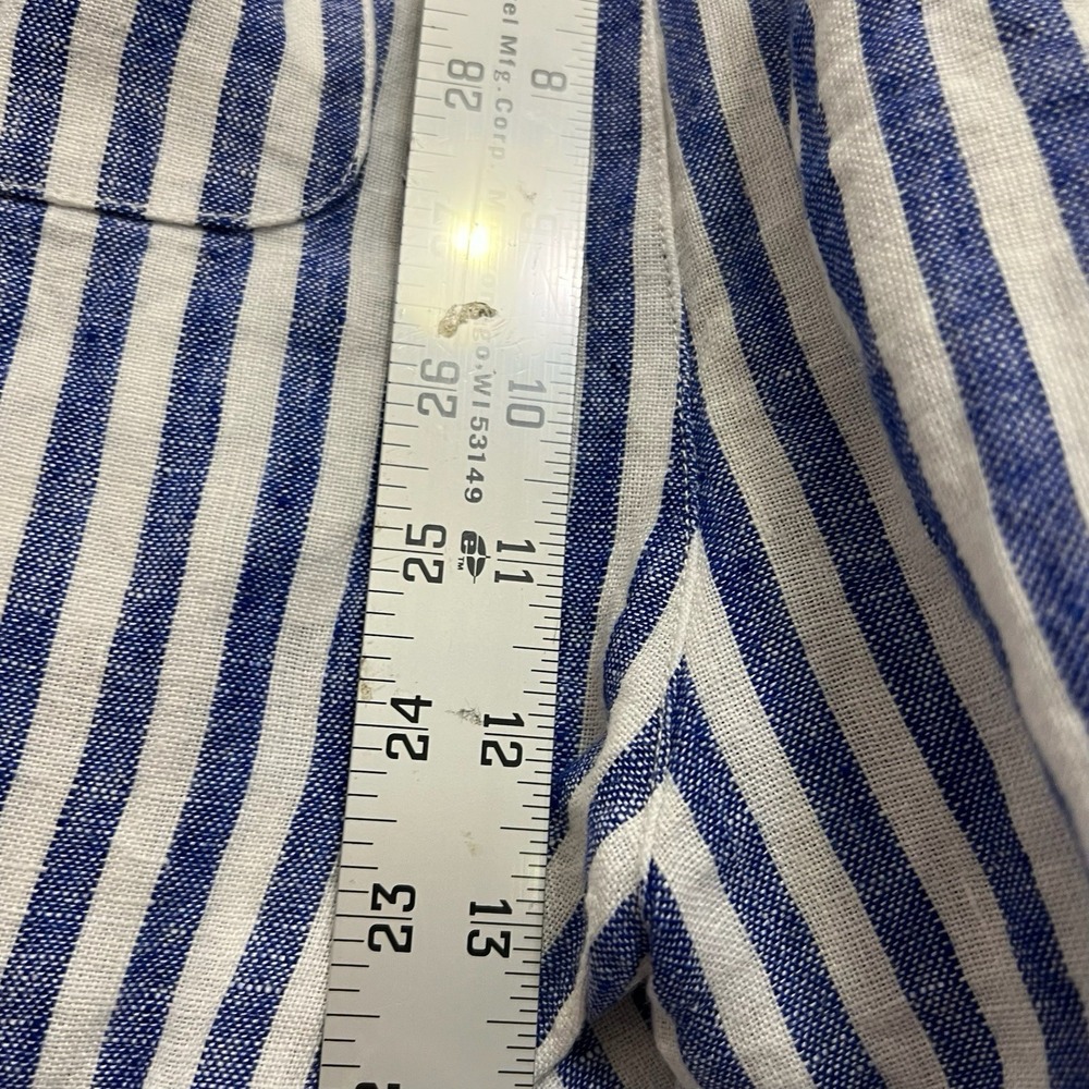 Lands' End Womens Shorts High Rise Striped Blue White Size S Casual Comfort - Picture 7 of 7